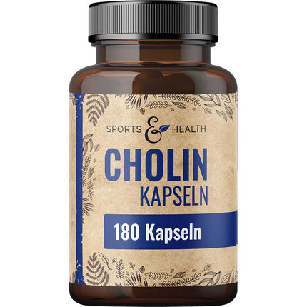 Choline Capsules - High Dose Choline Capsules - 180 High Dose Choline Capsules - Pure Choline Powder in Capsules - Choline