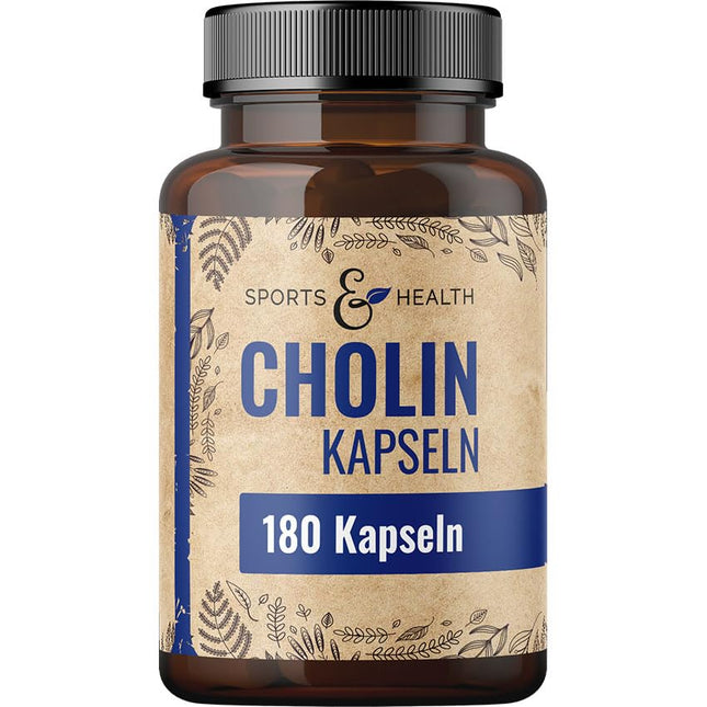 Choline Capsules - High Dose Choline Capsules - 180 High Dose Choline Capsules - Pure Choline Powder in Capsules - Choline