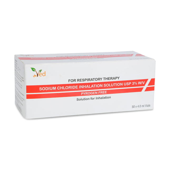 VED Hypertonic Inhalation Saline Solution, 3% Sodium Chloride (NaCl), 50 x 4.0 ml Single-Dose Vials for Adults and Children