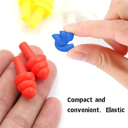 14 Pairs of Silicone Earplugs, Sleeping Earplugs, Hearing Protection Earplugs Set, Ear Plugs with Storage Box, Earplugs with Cord, Reusable