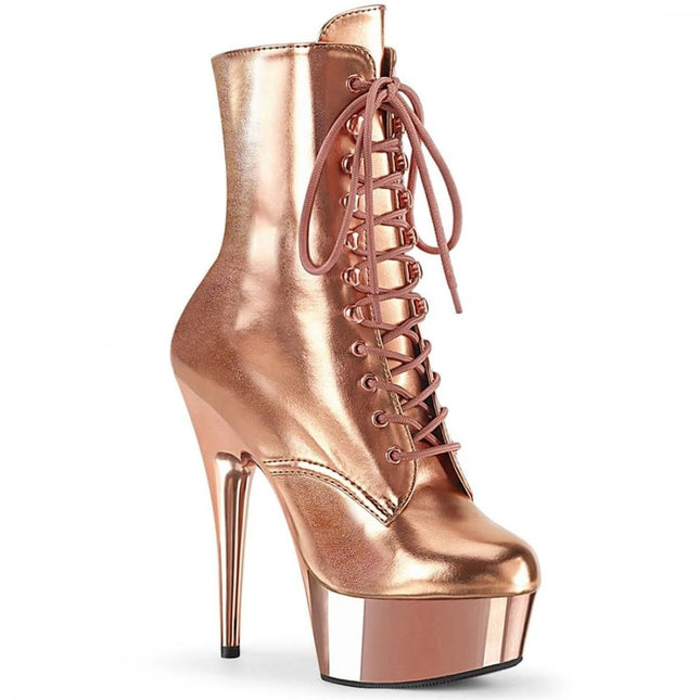 PROMI High Heels 15cm Lace Up Pole Dance Boots-gold||41