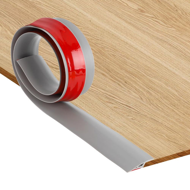 RANJIMA Self-adhesive transition profile, PVC threshold ramp, entry strips, transition strip floor, height adjustment profile, door rail, transition rail without drilling for carpet tiles (gray, 1 m x 5 cm)