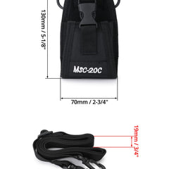QWORK 2 Pack Radio Pouch, Tactical Walkie-Talkie Pouch, Intercom Pouch for Police Firefighter Security Officer (Black), Black