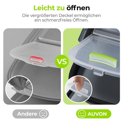 AUVON 7-Day Pill Box, 1 Pack Portable Pill Box with Ergonomic Locking System, Compact Travel Medicine Box 7 Days with 7 Deep Compartments for Fish Oils, Vitamins (Black)