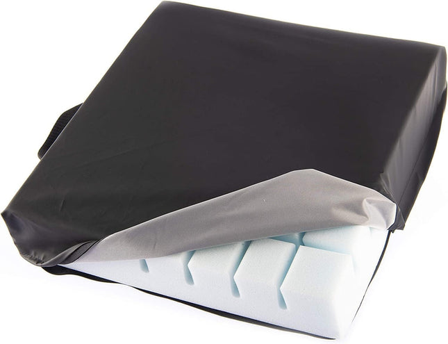 OrtoPrime Anti-Decubitus Foam Cushion with Channel System - Prevention and Treatment of Coccyx Pressure Ulcers - Postural Seat Cushion for Wheelchair, Office, Car, and Home - Orthopedic Cushion