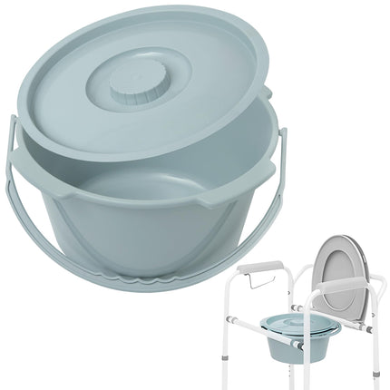 Dr. Maya Replacement Bucket for Chamber Pot, 7.5 qt, Adult Toilet Stool, The Emergency Toilet to Go, Mobile Commode Chair, Portable Toilet Bucket with Lid and Handle, Ideal for Seniors and Disabled People