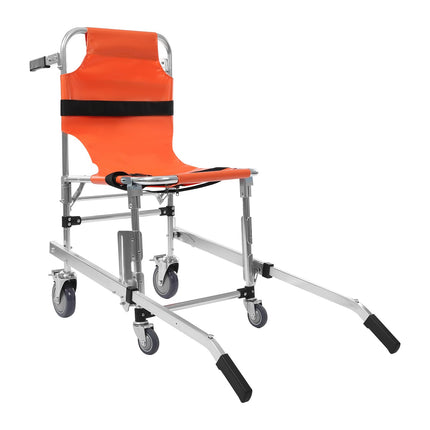 Aluminum alloy stair chair, lightweight folding stair chair with quick release, evacuation chair for ambulance firefighters, up to 160 kg (orange)