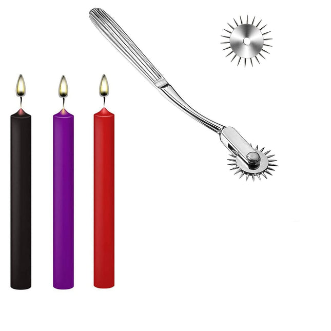 Massage candle, nerve wheel sex, 3 pieces BDSM candle, pin wheel, 4 pieces BDSM toys
