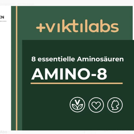VIKTILABS - AMINO 8 [NEW] | High-dose amino acid complex - 998 mg per tablet | EAA Vegan | All 8 essential amino acids (L-tryptophan, l-lysine, etc.) | 150 tablets | 100% natural