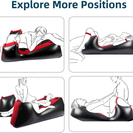 Sex Sofa Sex Furniture Pillow BDSM Sex Toys Inflatable Pillow for Couple Sexual Position Support Multifunctional Ramps，PVC Flocked Sex Chair Ramp Furniture with Bondage