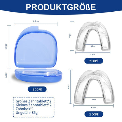 Nighttime teeth grinding splint, 2 sizes of reusable teeth grinding splint, 4 moldable mouth guards for teeth grinding for anti-snoring, effective snoring splint, bite splint for the night