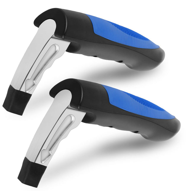 2 pieces car exit aid for seniors, load-bearing 180 kg, car entry aid for seniors, rust-proof, corrosion-resistant, car safety hammer function for car doors, motorhome doors, truck doors (2 pieces blue)