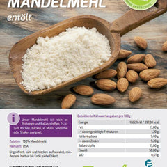 Vita2You Almond Flour 750g - defatted - 50% protein - low carbohydrates - high protein content - fine powder - for baking - premium quality