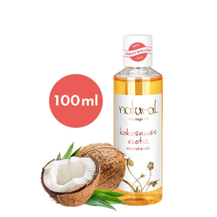 Natural, massage oil 'Exotic Coconut', natural ingredients for sensual massages, coconut scent, 100 ml