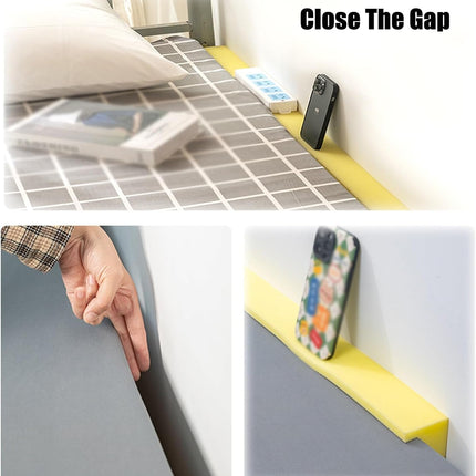 200 cm long rectangular bed gap filler, L-shaped headboard cushion, high-density foam, gap filler, mattress extender, double bed connector (7 cm gap)