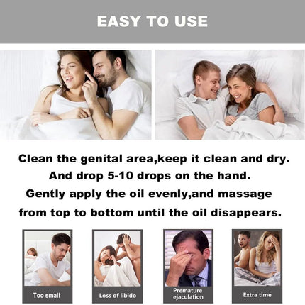 UANGLI Penis Enlargement Oil Penis Thickening Growth Increase Big Cock Enlargement For Men Improved Erection Delay Ejaculation Big Cock Oil, 10ml (5PCS)