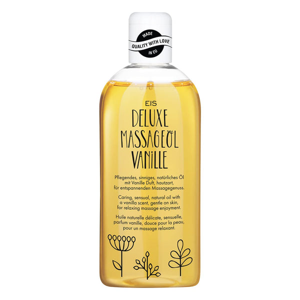 EIS Deluxe Vanilla Massage Oil | For relaxing massages | Suitable for couples | Warming body oil for muscle relaxation | Intimate &amp; liquid lubricant | Erotic vanilla scent | 250ml