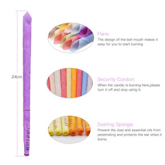 Natural ear candles, 32 pieces (8 colors), cylinder fragrance, hollow cone candles with 16 protective discs