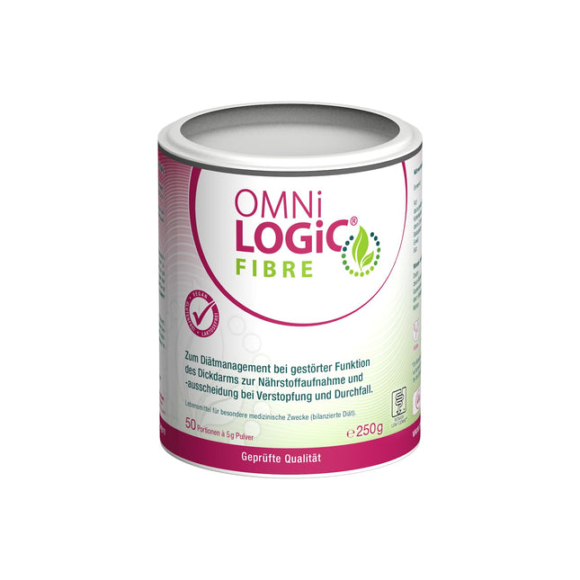OMNi LOGiC FIBRE, 50 servings (250g), Fiber, 100% water-soluble, For impaired colon function, For constipation and diarrhea, Vegan, Gluten-free, Lactose-free
