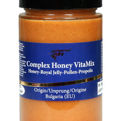 450 g honey contains pollen, beeswax, propolis, and royal jelly