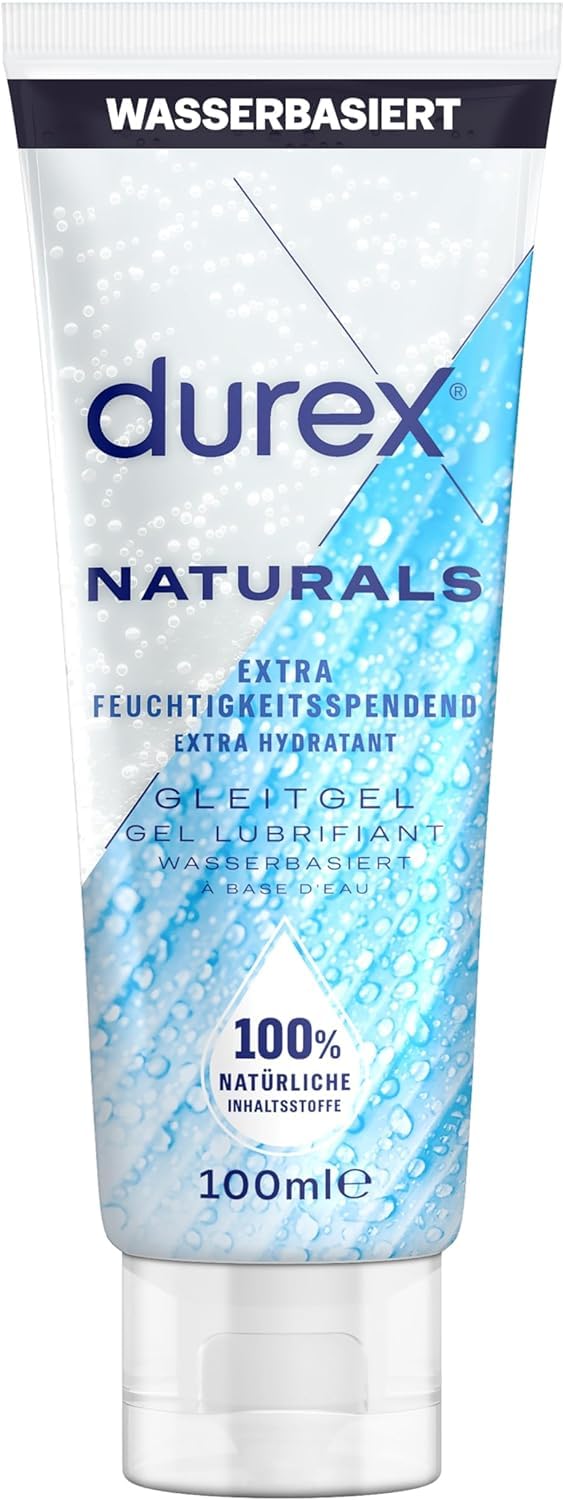 Durex Naturals Extra Moisturizing Personal Lubricant – 100% Natural Lubricant with Hyaluronic Acid – Dermatologically Tested &amp; pH-Friendly – ​​100 ml
