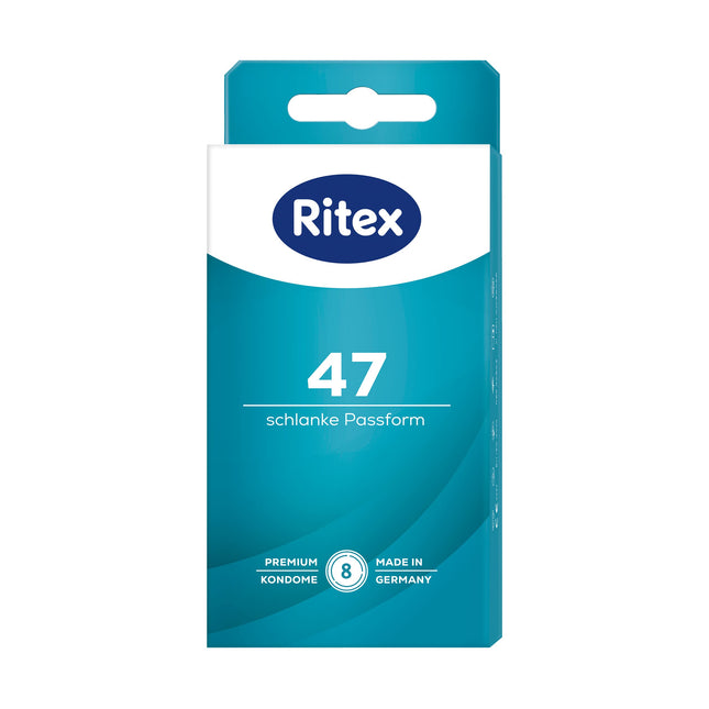 Ritex 47 Condoms, Small Condom, Secure Feeling Due to Tighter Fit, 8 Pieces, Made in Germany