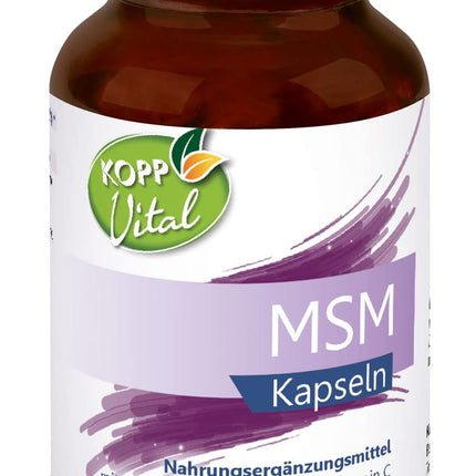 KOPP Vital® MSM | Capsules - vegan | 92 g | 1 x 120 capsules | with vitamin C | Organically bound sulfur | Gluten-free | Lactose-free | Pharmacy quality