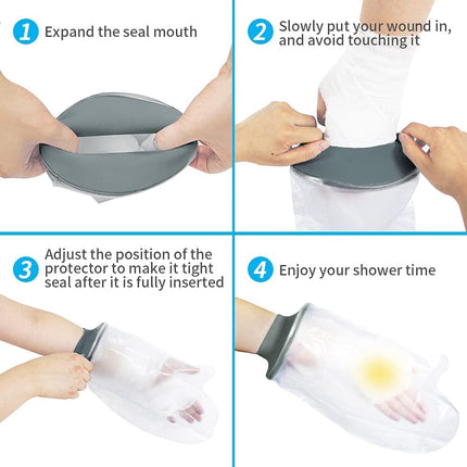 EVERCRYO Waterproof Adult Hand Cast Protector for Shower, Bathtub - Reusable Cast and Bandage Protector - Waterproof Protective Cover for Broken Hands, Fingers, and Wrists (Gray)