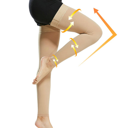 Evolyline Medical Compression Stockings Women &amp; Men 20-30 mmHg, Class II Thigh Long Compression Socks Support Stockings Footless with Silicone Band for Graduated Support Varicose Veins