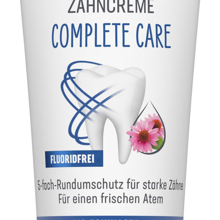 lavera Toothpaste Complete Care Fluoride-Free - 5-fold Protection - Organic Plant Ingredients - Organic Echinacea &amp; Calcium - Vegan - Natural Cosmetics - 75 ml
