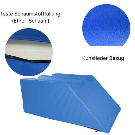 ATC Handels GmbH Lymphatic drainage wedge with artificial leather cover and ether foam filling Two leg recesses - for massage (red, two leg recesses)