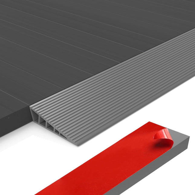 Zilchx Door Threshold Ramps 100x10x2.5cm, Self-Adhesive Threshold Ramp Made of Solid Rubber, Non-Slip Wheelchair Ramp for Door Thresholds, Robot Vacuum Cleaners, Wheelchairs, Strollers, Rollators &amp; E-Scooters, Grey