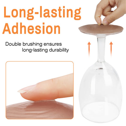 Vollence pair of realistic adhesive silicone nipples, diameter 8cm, reusable adhesive silicone nipples