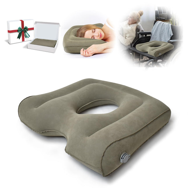 Multifunctional Seat Cushion, Inflatable Donut Pillow, Portable Back Support Pillow for Sciatica, Bedsores, Postnatal Pregnancy, Postoperative Pain - Orthopedic Firm Seat Cushion