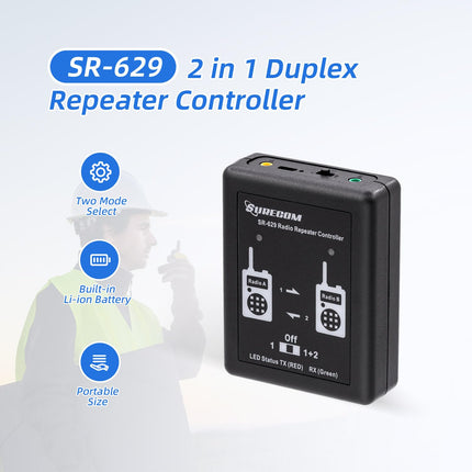 Gam3Gear Surecom SR-629 2 in 1 Duplex Crossband Radio Repeater Controller with Radio Cable for Walkie Talkies