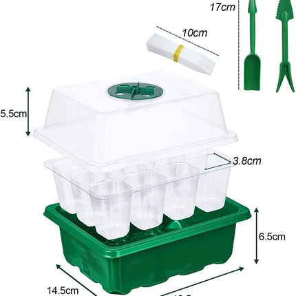 Meanju indoor greenhouse cultivation box, 3 pieces 36 cells mini greenhouses cultivation, cultivation trays cultivation set, cultivation trays seedling with lid, plastic cultivation trays for farm and courtyard