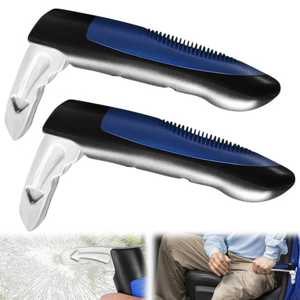 AVCXEC 2 pieces car exit aid, car handle for seniors, car door handle for the elderly, car entry aid, with safety window hammer function, non-slip, for seniors and disabled people