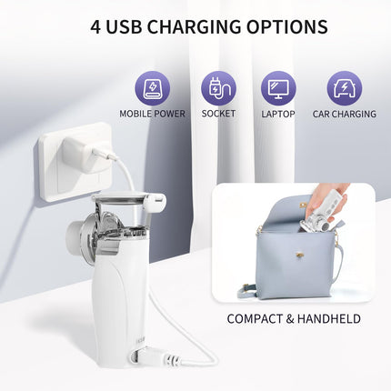 FEELLIFE Inhaler Adults, Inhalation Device Adults Children, Nebulizer Inhaler, Nebulizer Inhaler Quieter Under 25 dB, Portable Rechargeable Inhaler Respiratory Diseases