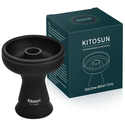 Silicone Shisha Phunnel Head - Kitosun Shisha Accessories Silicone Phunnel Heads with large hole with durable Shisha head black color for right replacement for clay &amp; ceramic bowls 8.9cm large