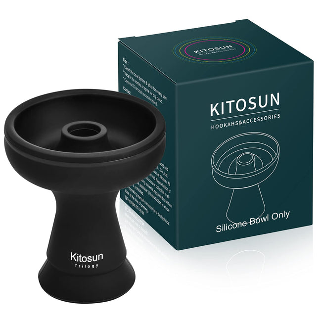 Silicone Shisha Phunnel Head - Kitosun Shisha Accessories Silicone Phunnel Heads with large hole with durable Shisha head black color for right replacement for clay &amp; ceramic bowls 8.9cm large