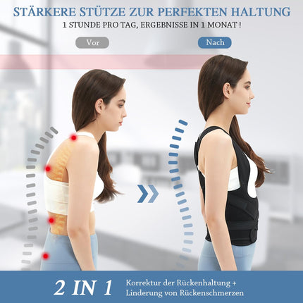 WellSync Posture Corrector Back Women, Posture Corrector Back Men Adjustable Back Straightener Back Posture Belt Invisible under Clothing, Back Straightener for Straight Back Straightener
