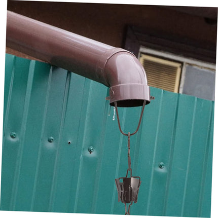 CIYODO 1 set of shaped metal rain chain hooks for downpipes. Rain chain adapter and installation hook for effective rainwater drainage. Decorative solution for garden and outdoor areas.