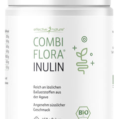 Effective Nature Organic Inulin Powder - 100% soluble fiber powder from organic agave, gluten-free, vegan - 450g
