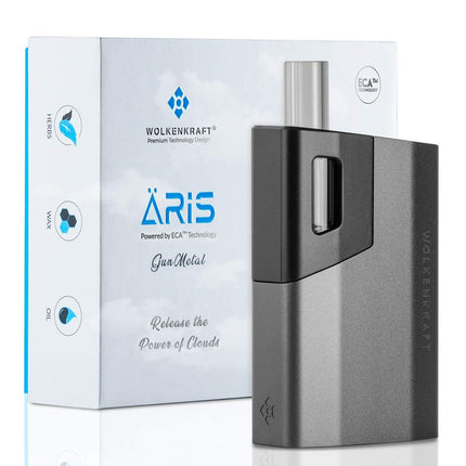 WOLKENKRAFT ÄRiS Premium Vaporizer | ECA Convection Technology | Easy Cleaning | Extendable Glass Mouthpiece | High-Quality &amp; Efficient *Gun Metal*