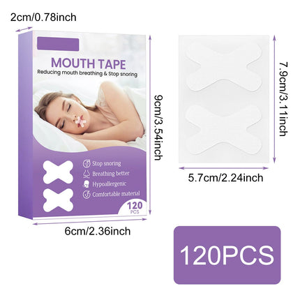 Mouth plasters for sleeping, 120 pieces sleep strips mouth tape, mouth tape for sleeping, anti-snoring sleep patches, helps against snoring and develops nasal breathing habits
