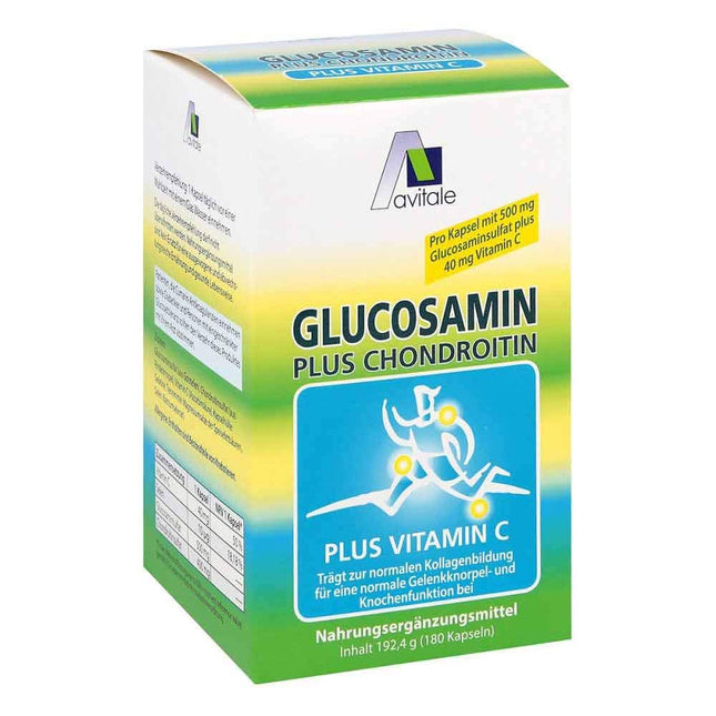 Avitale Glucosamine 500 mg Chondroitin 400 mg Capsules, 180 Capsules, 1 Pack (1 x 192.4 g)