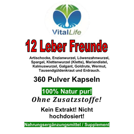 LIVER Complex 360 Capsules Liver Cure TOP 12x Liver Herbs Bitter Herbs Bitter Substances Milk Thistle Artichoke Dandelion Wormwood Gentian... 100% PURE NATURE [no ADDITIVES] 26314-360