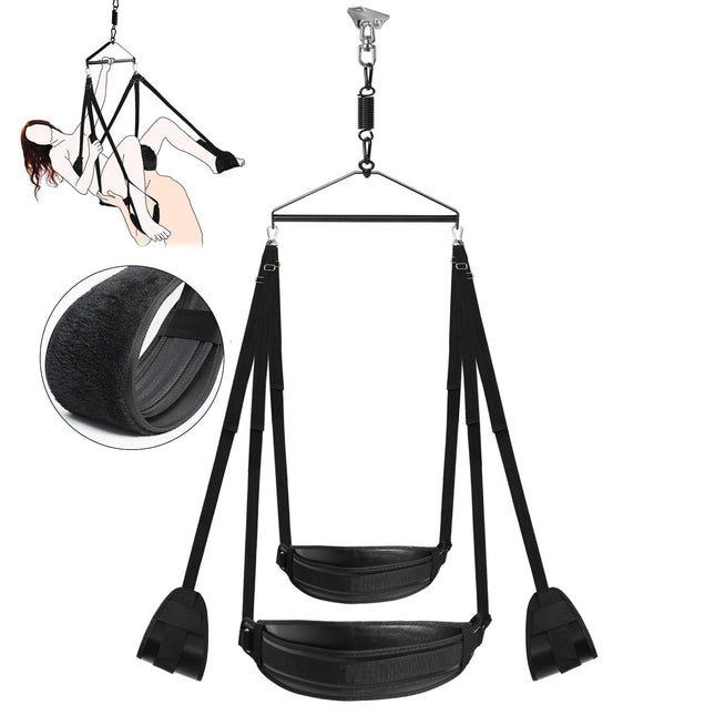 Love swing sex swing for the ceiling with leather seat, erotic accessories for couples sex furniture love furniture comfortable deluxe BDSM furniture bondage restraint set, love swing sex toy for couples