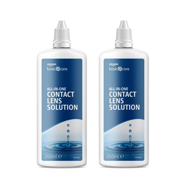 Amazon Basic Care All-In-One Contact Lens Solution, 2 x 250 ml (mailbox-friendly)