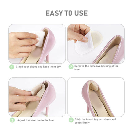 VivoFoot 4 Pack Heel Pads, Heel Protectors, Thick Insoles and Fillers for Shoes That Are Too Big, Heel Cushions for Shoes, Self-Adhesive Heel Holders to Prevent Blisters &amp; Friction (Beige)